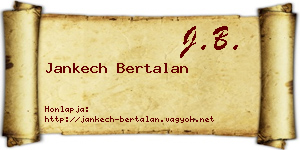 Jankech Bertalan névjegykártya